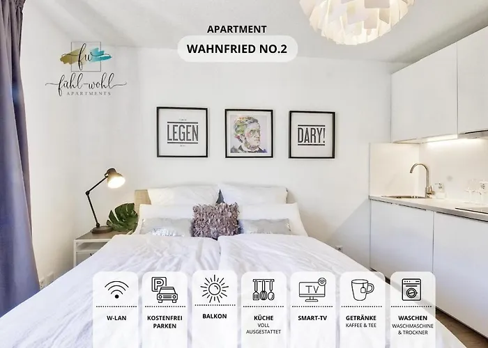 Apt Wahnfried No2 - Sehr Zentrales, Ruhiges Cityapartment Mit Balkon, Kueche, Duschbad & Parkplatz